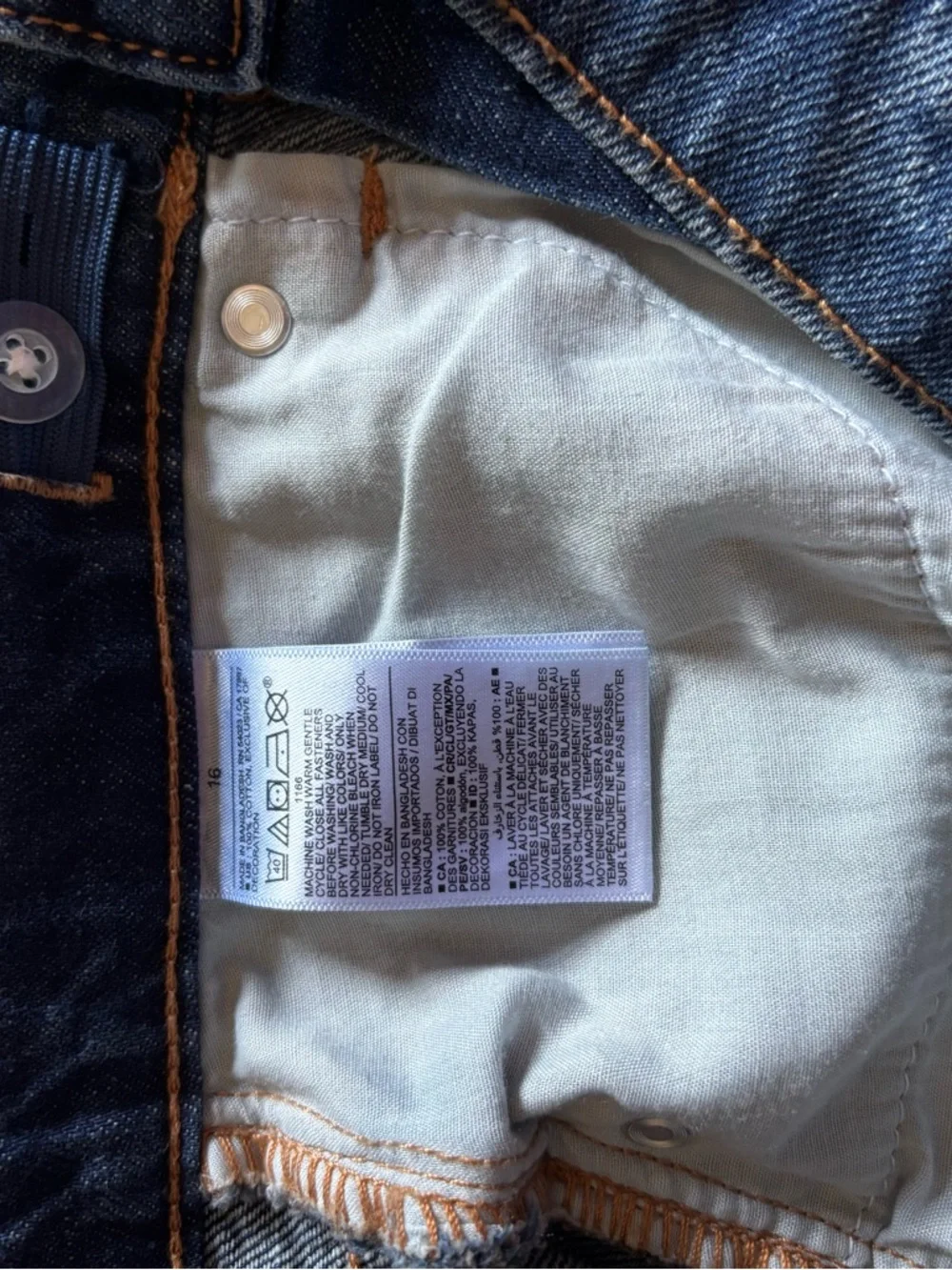 Old Navy Blue Denim High-Rise Jean Shorts with Flag Patch
